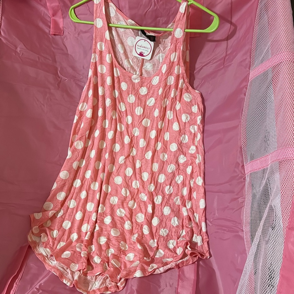 Pink Polka Dot Shiela Rose Sleeveless Blouse